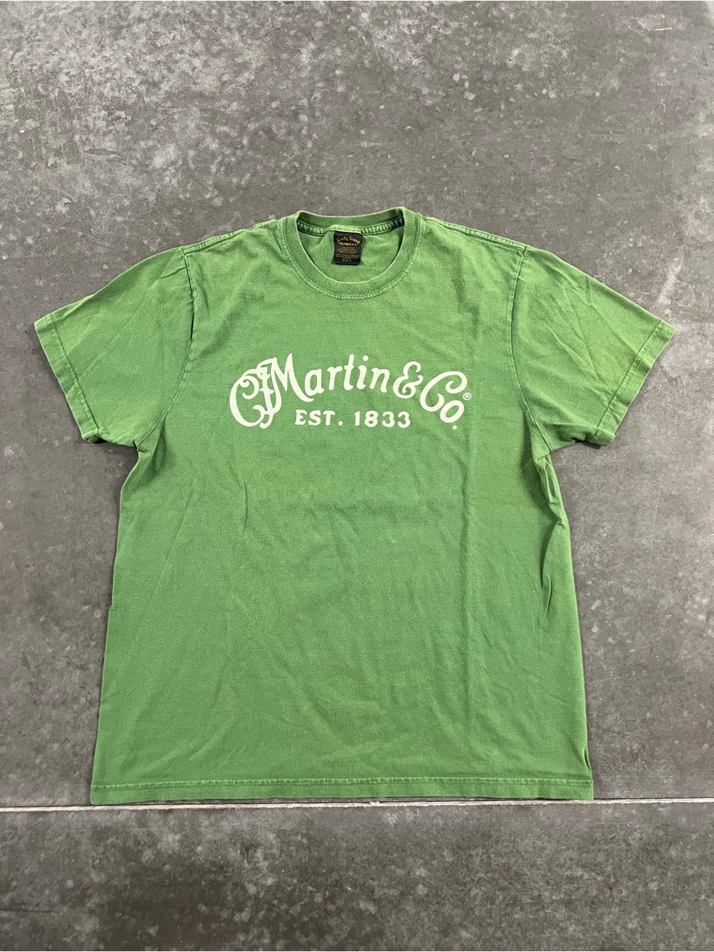 Vintage Martin & Co. Lucky Brand Green Graphic T-Shirt Size M